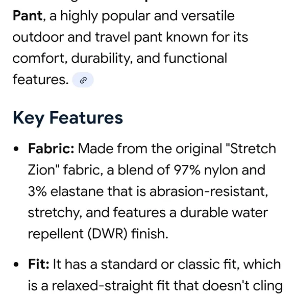 Prana Dark Grey Zion Stretch Pants - Picture 4 of 4